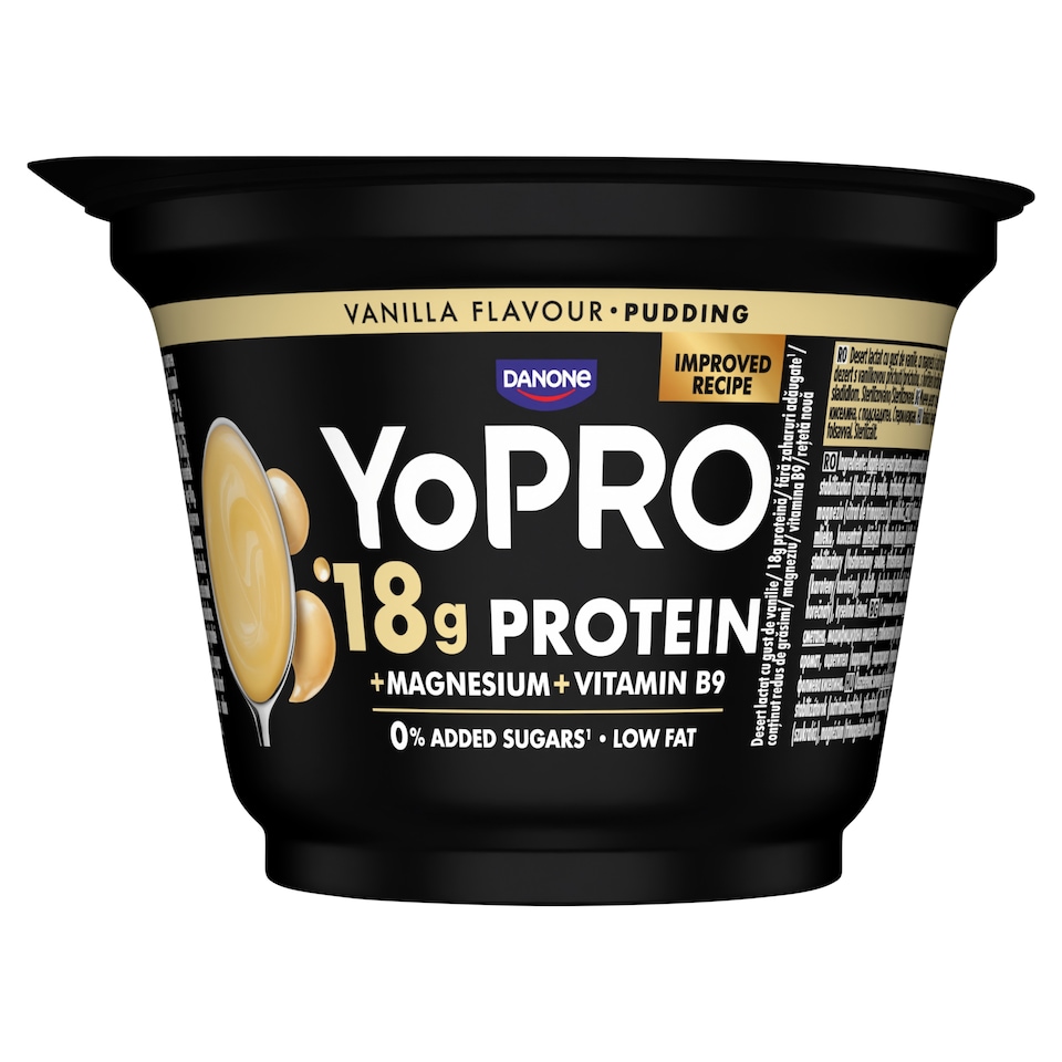 image 1 of Danone YoPro Vanilla Flavoured Milk Dessert with Sweetener, Magnesium and Folic Acid 180 g