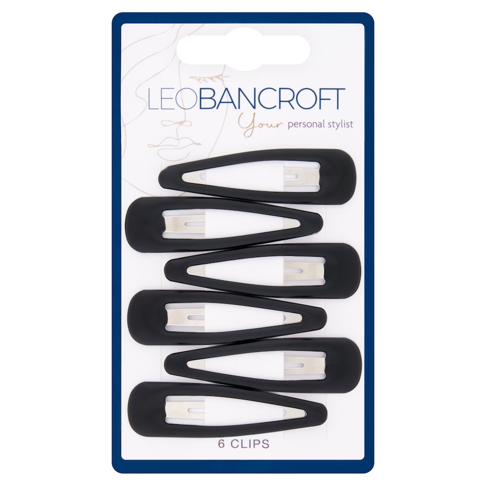 Leo Bancroft Curl Clips Black 6 Pack