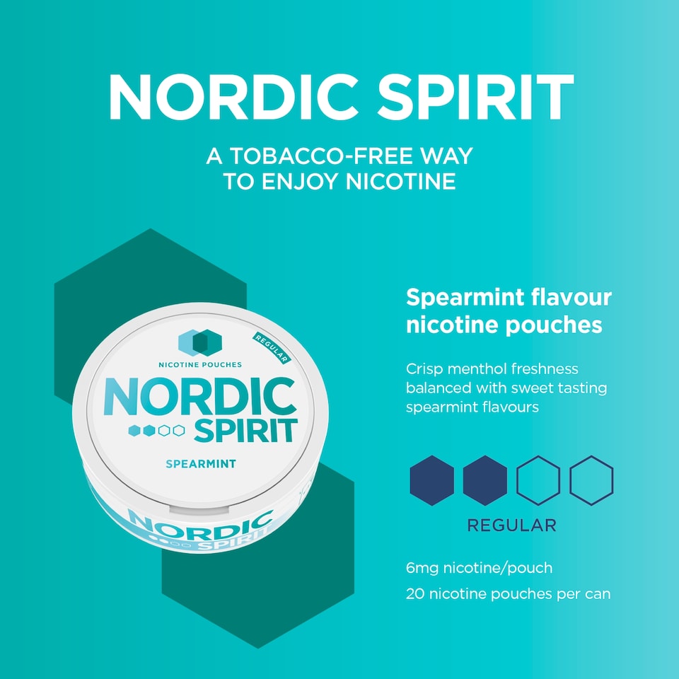image 1 of Nordic Spirit Regular Spearmint Nicotine Pouches 20 Pack 13G