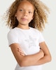 image 3 of F&F Girls Cotton Rich Star Embellished T-Shirt in White