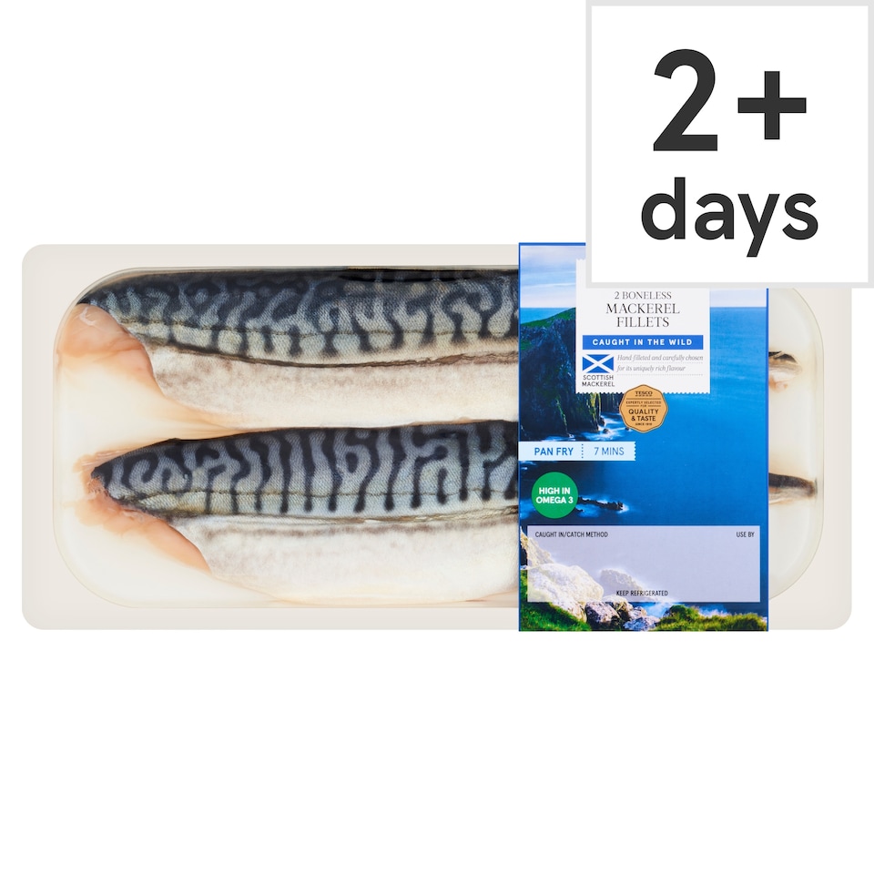 Tesco 2 Boneless Mackerel Fillets 160G