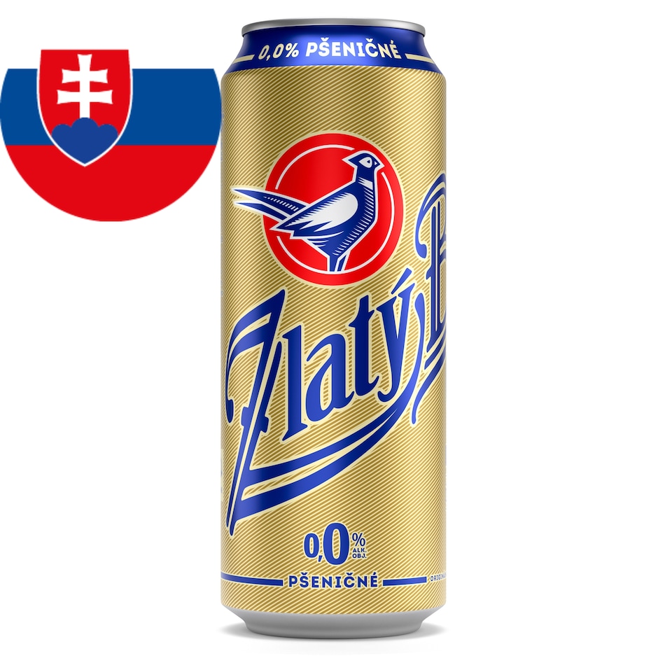Zlatý Bažant 0,0% Pšeničné nealkoholické pivo plechovka 500 ml
