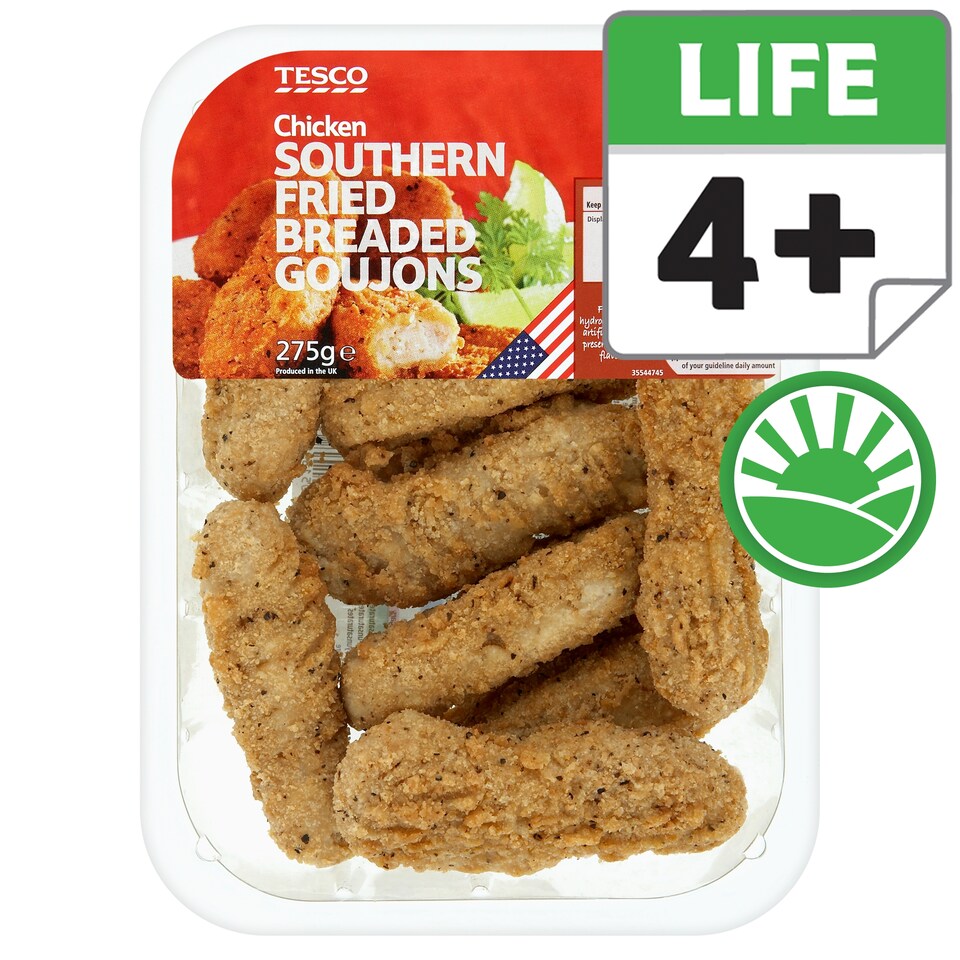 Tesco Southern Fried Breaded Chicken Goujons 275G