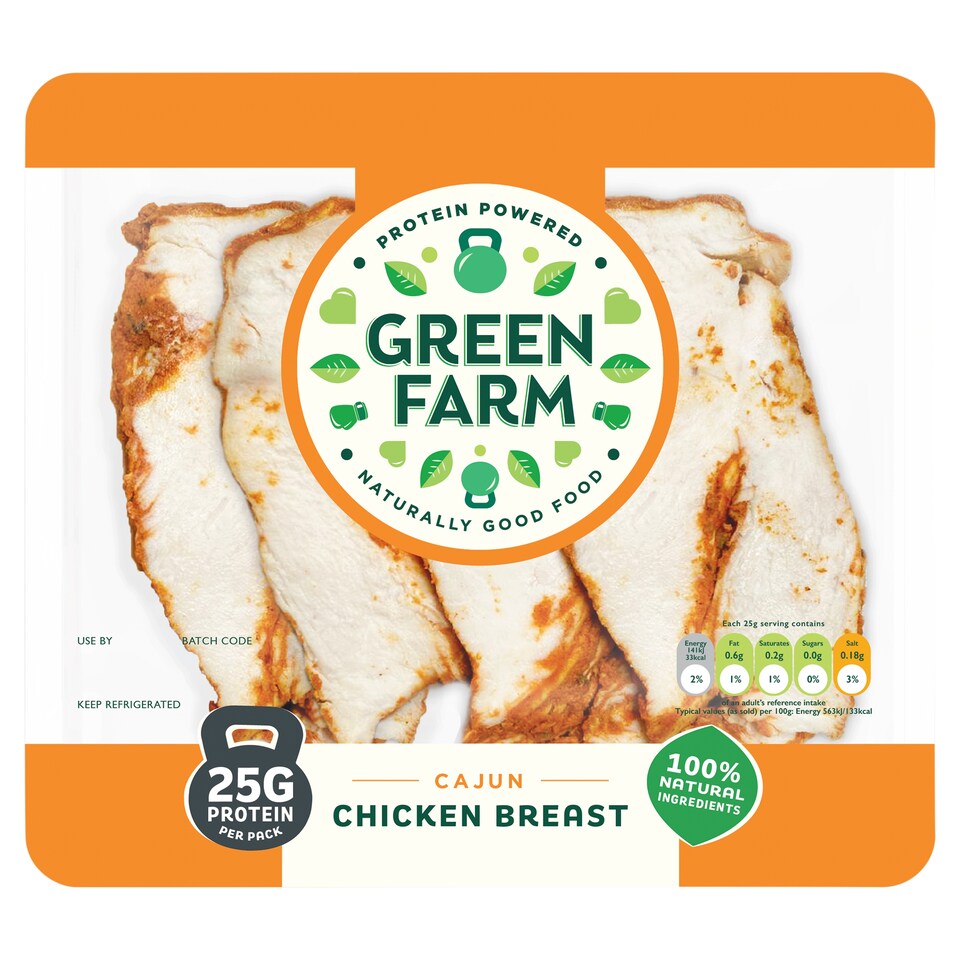 Green Farm Sliced Cajun Chicken Breast 100g