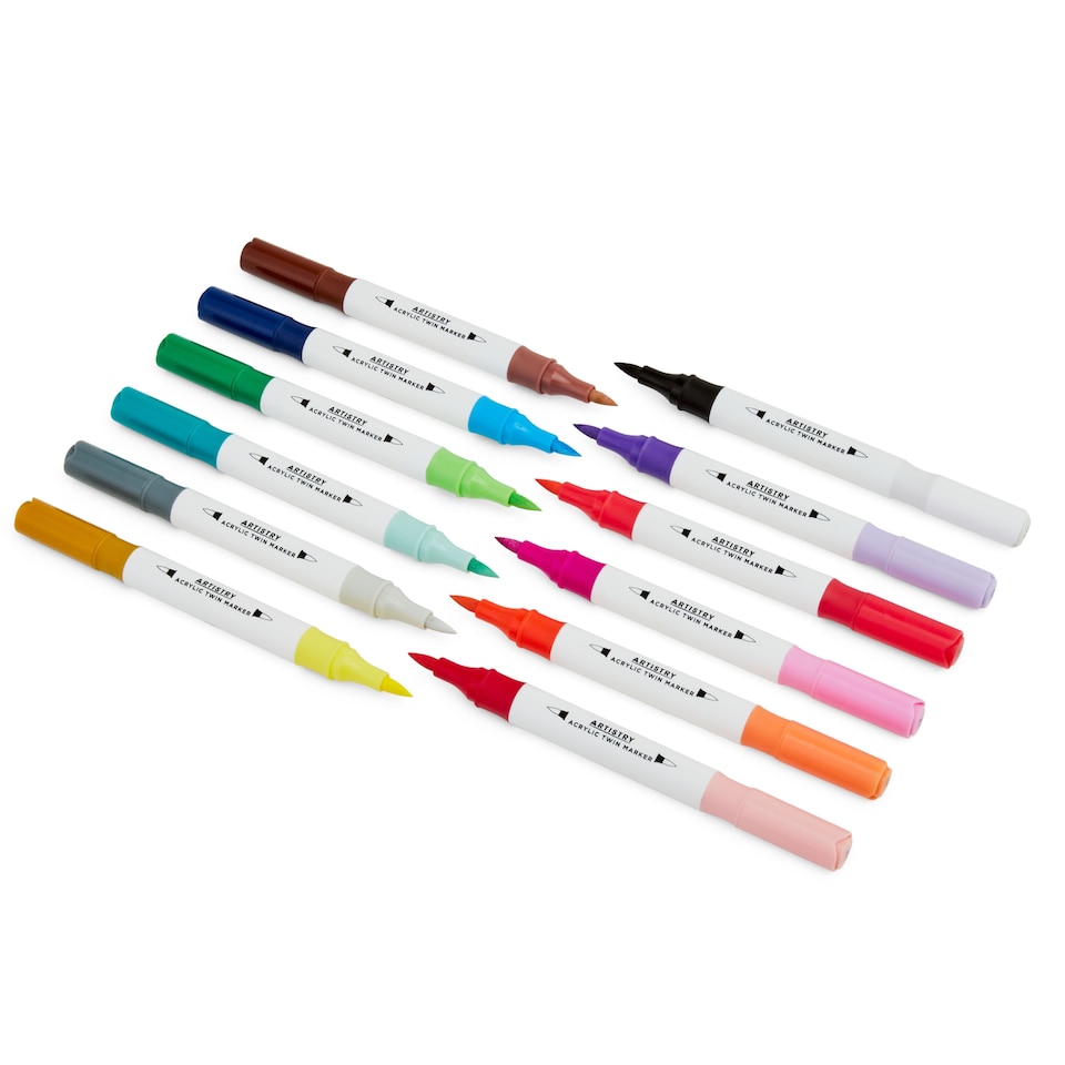 image 1 of Artistry 12pk Acrylic Twin Paint Markers