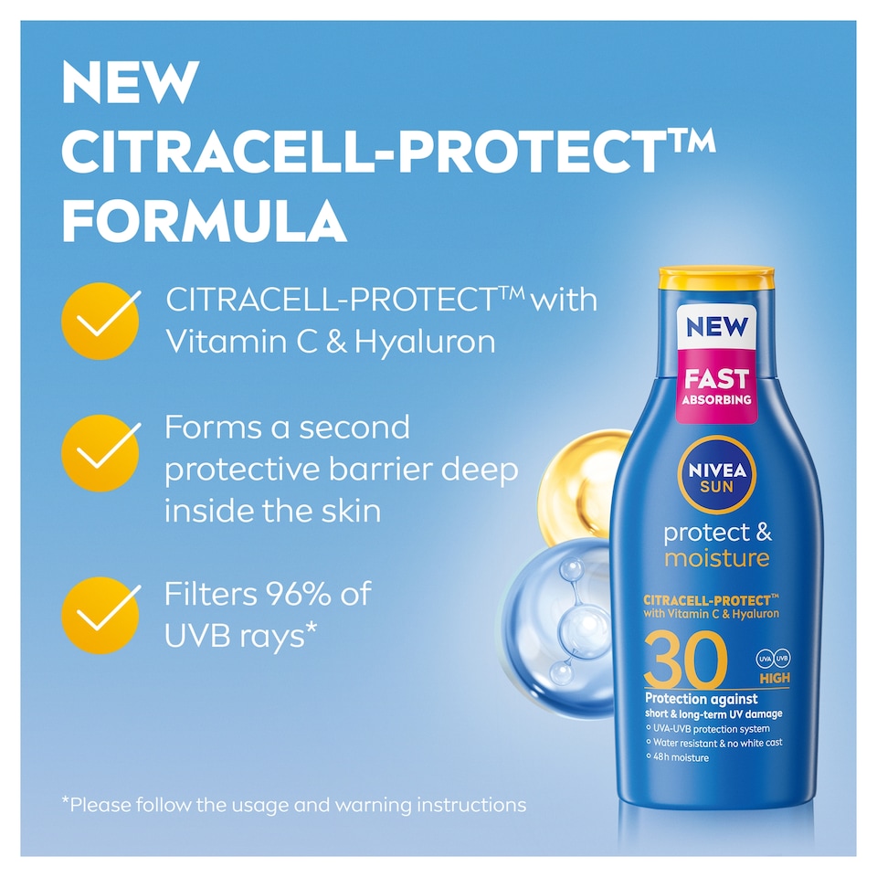 image 1 of NIVEA SUN Sun Cream Lotion SPF30 Water Resistant 100ml Travel Size