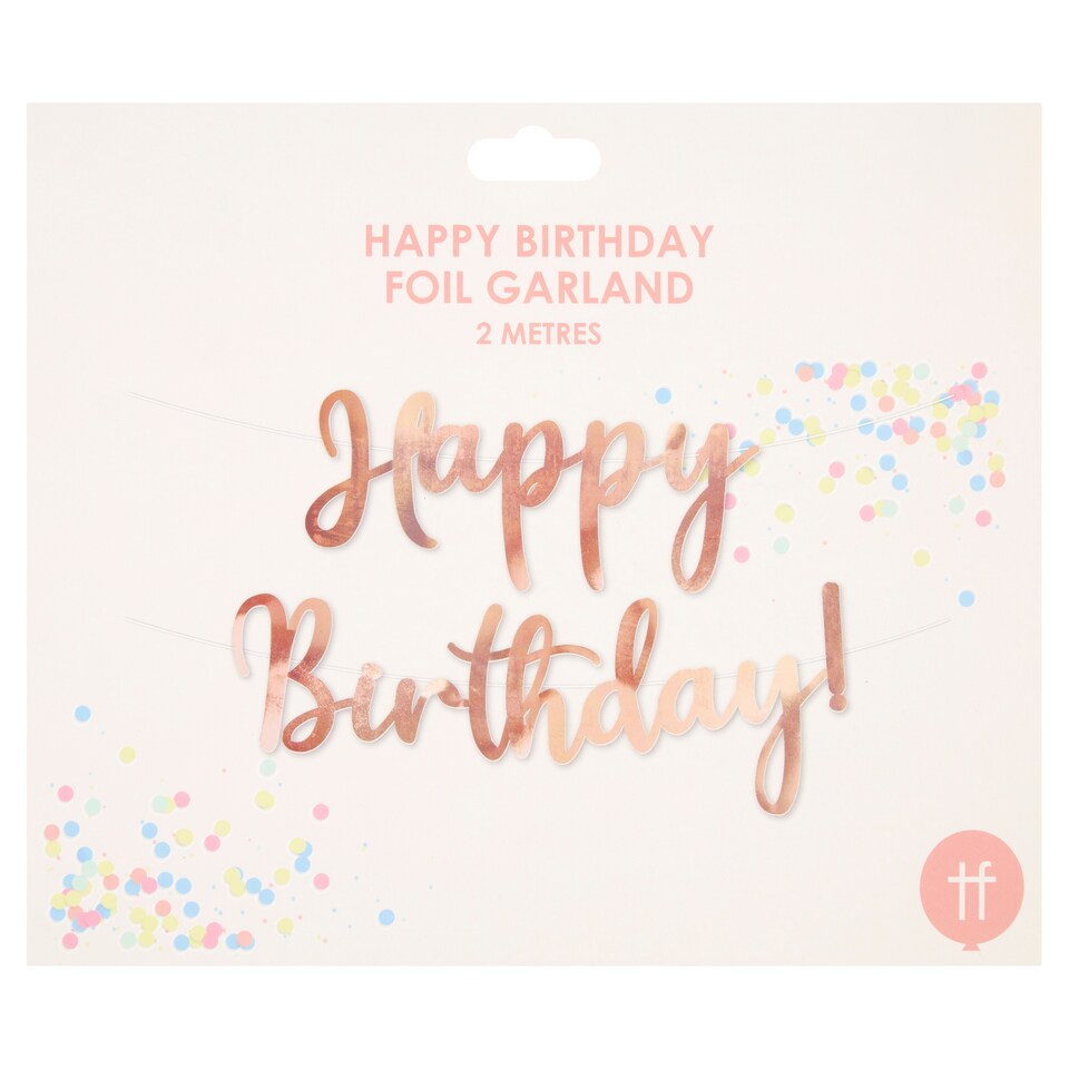 Pink/Gold Happy Birthday Foil Garland