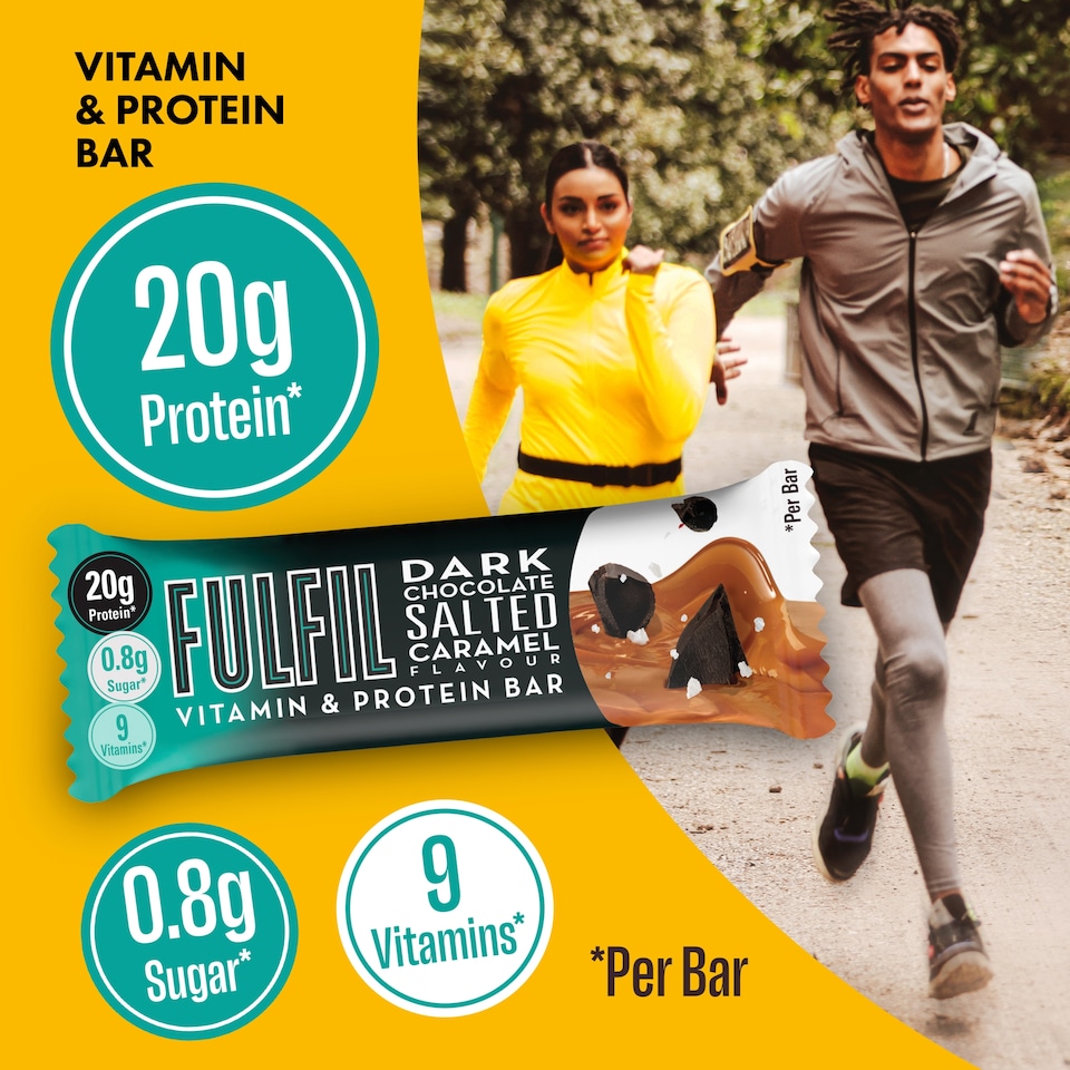 image 1 of Fulfil Dark Chocolate Salted Caramel Vitamin And Prtn Bar 55G