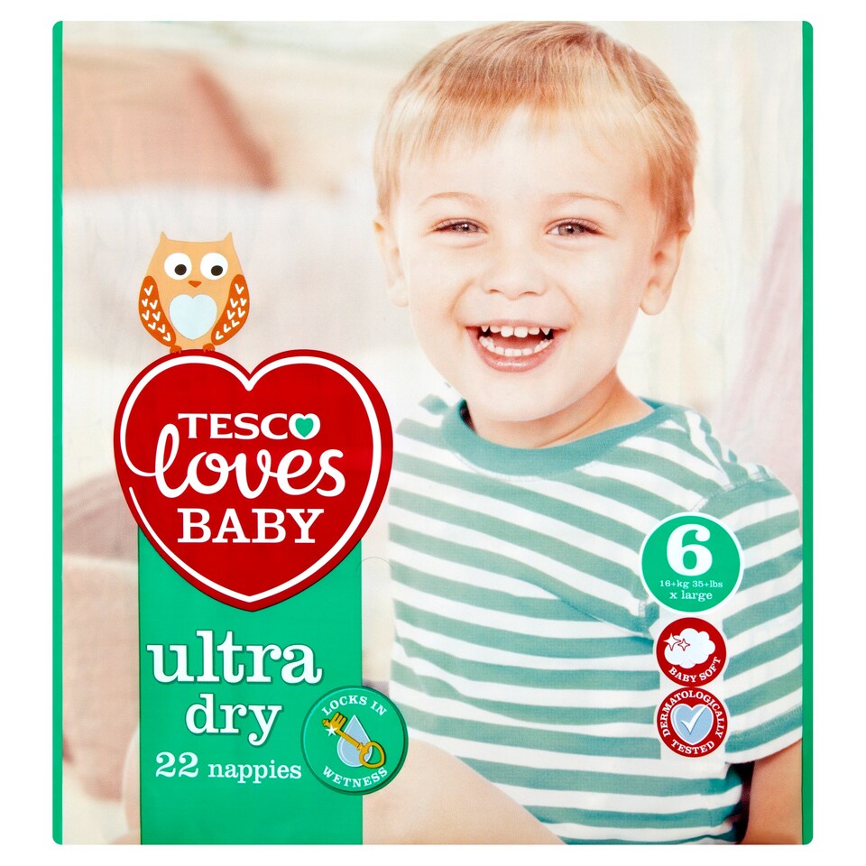 Tesco Loves Baby U/Dry Size 6 Carry Pack 22 Tesco Groceries