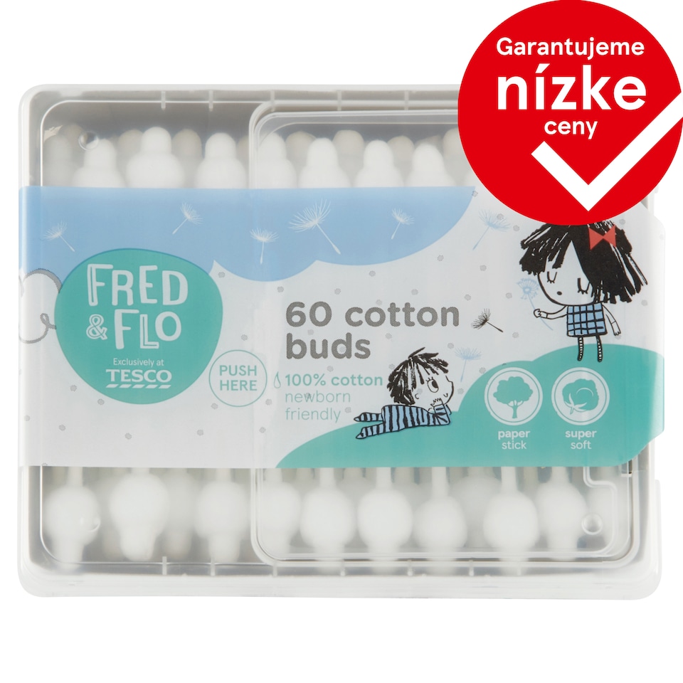 obrázok 1 z Fred & Flo Vatové tyčinky 60 ks