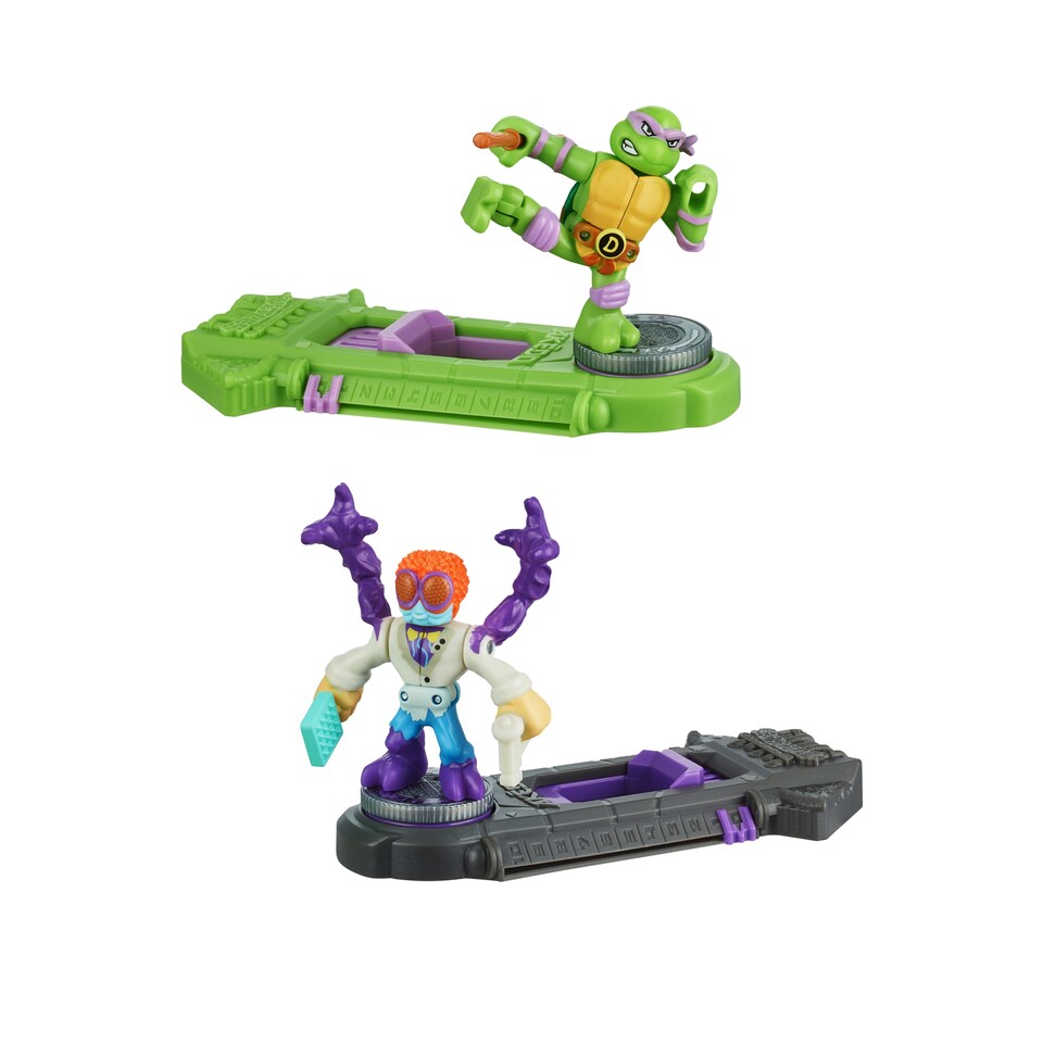 image 1 of Legends Of Akedo Teenage Mutant Ninja Turtles Mini Battling Warriors Donatello Vs Baxter Stockman Figures