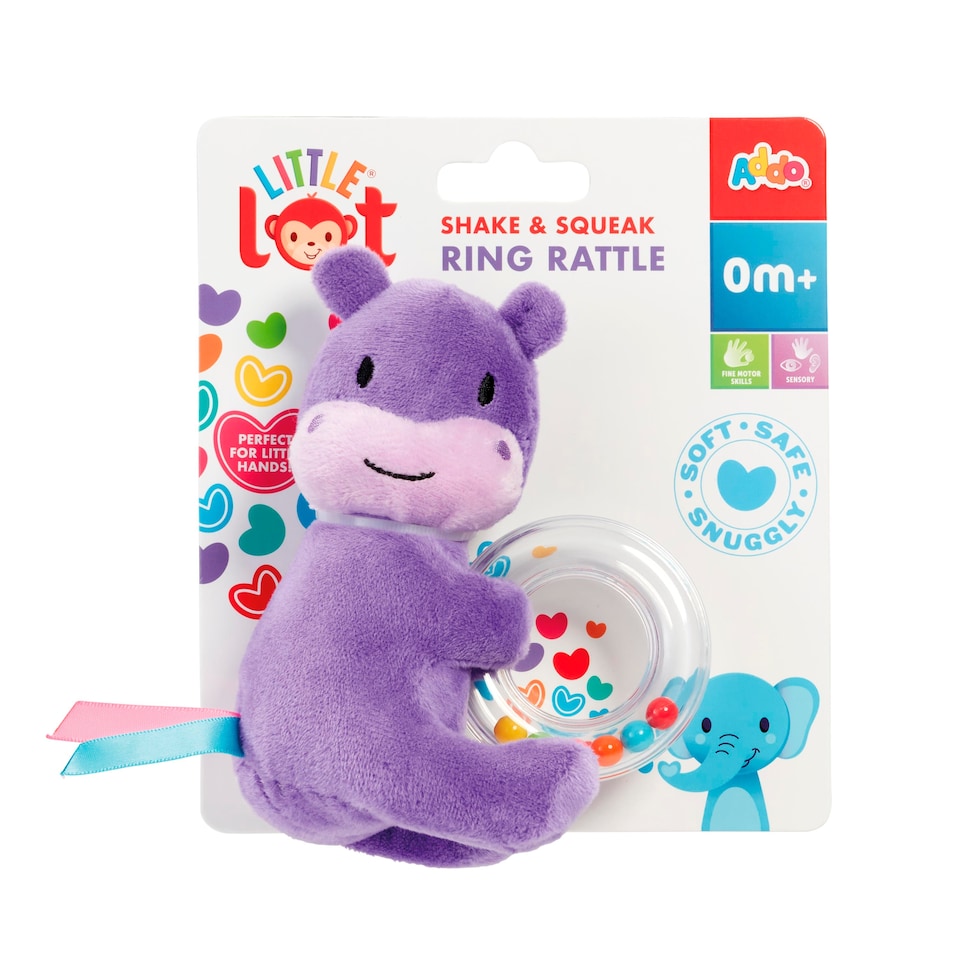 image 1 of Addo Little Lot Shake & Squeak Ring Rattle