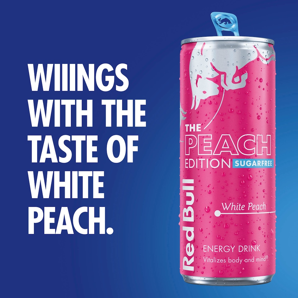 image 1 of Red Bull Sugar Free The White Peach Edition Energy Drink 355ml