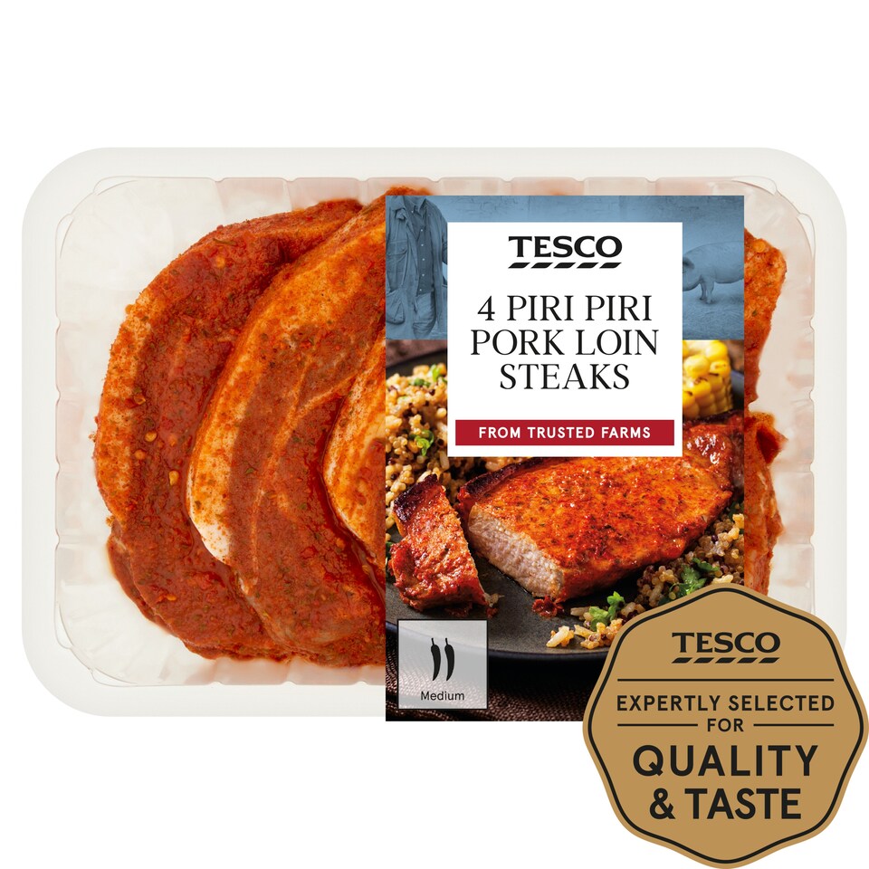 Tesco Piri Piri Loin Steaks 4 Pack 600G