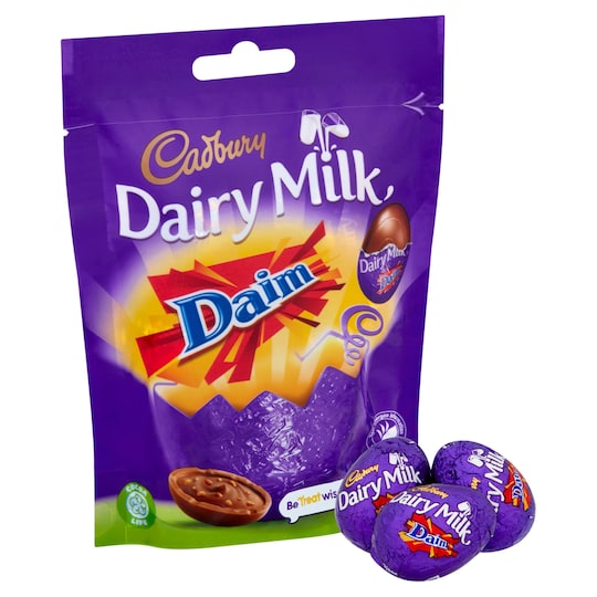 Cadbury Dairy Milk Chocolate Daim Mini Eggs 86G Tesco Groceries