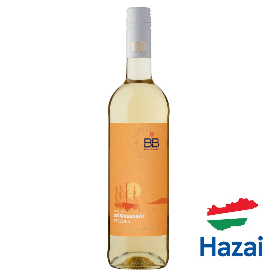 BB Hosszú7vége Dunántúli Szürkebarát félédes fehérbor 11,5% 0,75 l