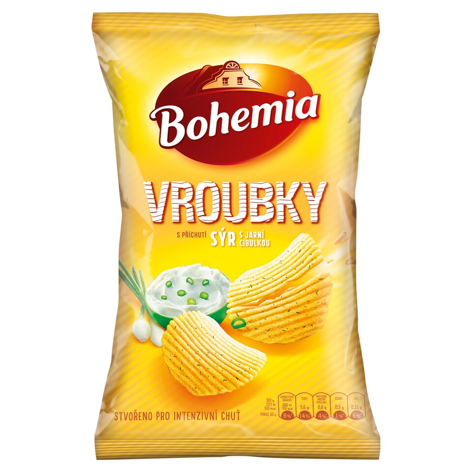 Bohemia Vroubky s příchutí sýr s jarní cibulkou 120g