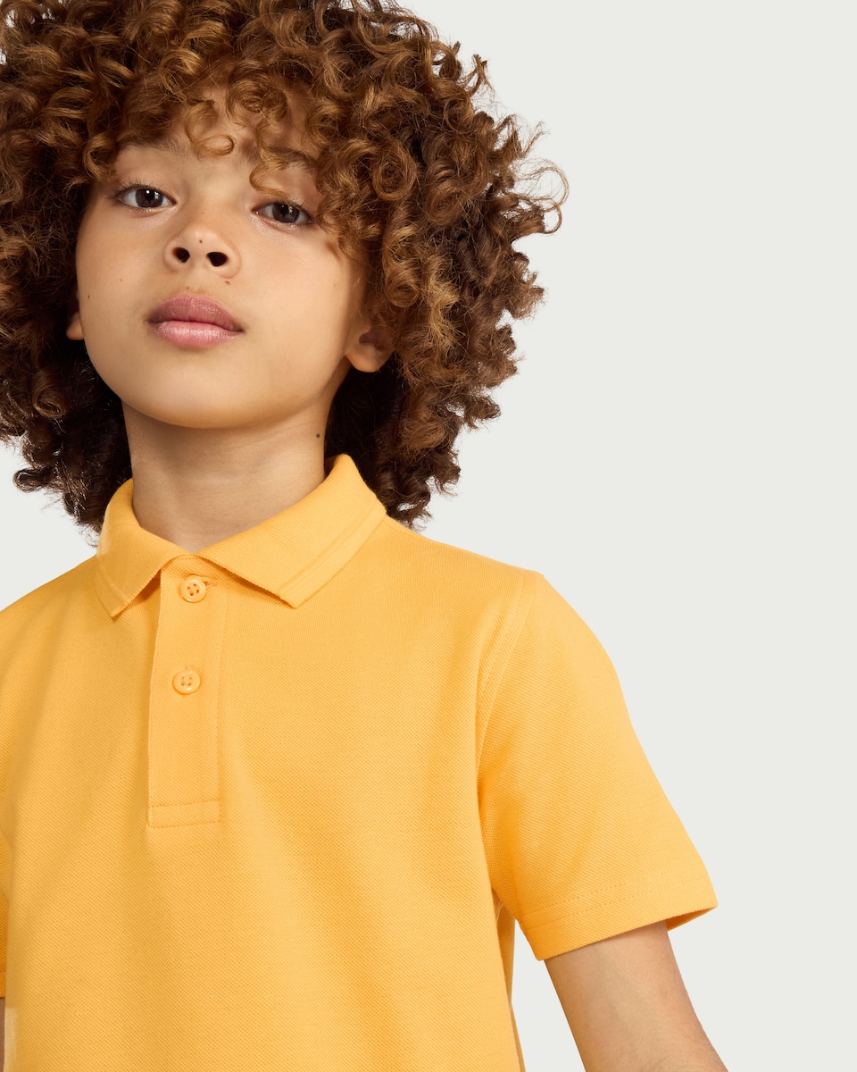 image 1 of F&F School Boys 3-Pack Pure Cotton Regular Fit Polo Shirts in Yellow