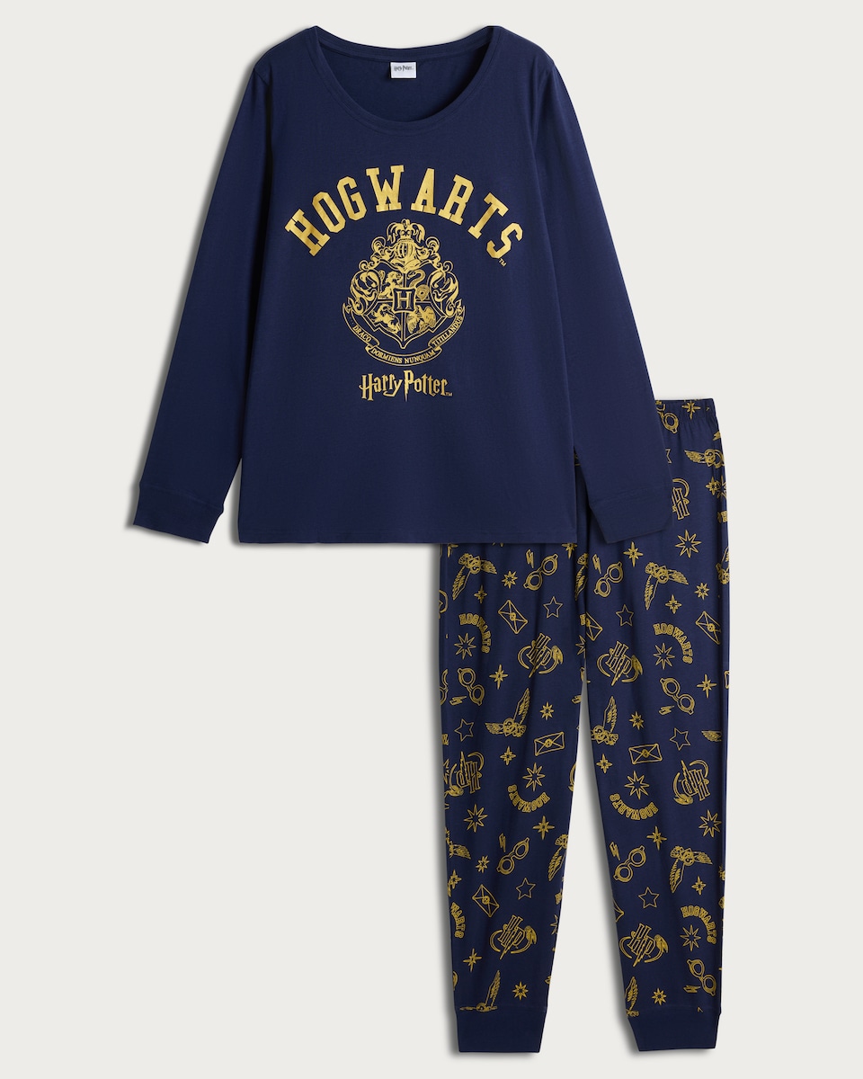 image 1 of Harry Potter Hogwarts Matching Family Christmas Pyjamas in Navy