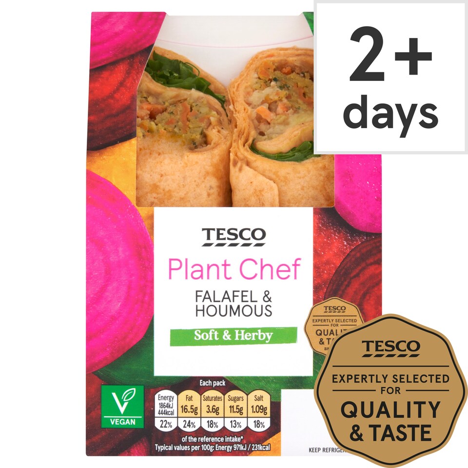 Tesco Plant Chef Falafel Houmous Wrap Tesco Groceries