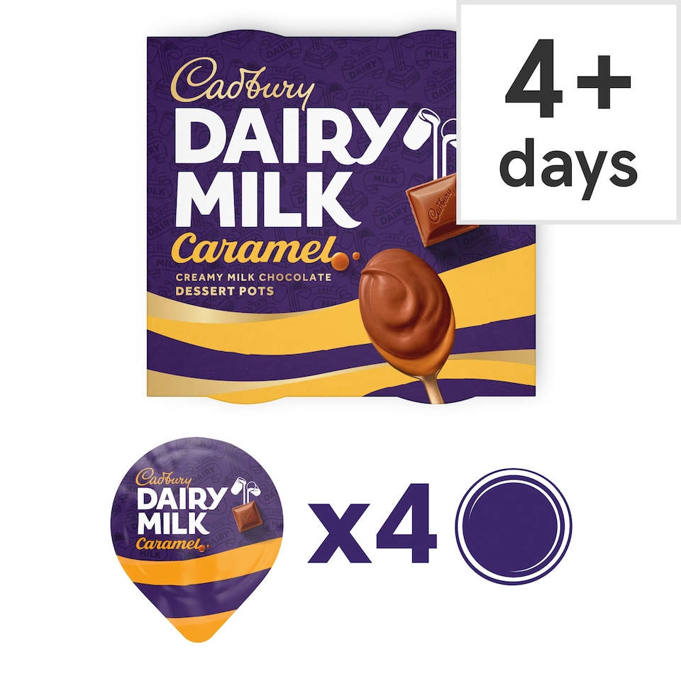 Cadbury Dairy Milk Pots Of Joy Caramel Chocolate Dessert 4 X 60G