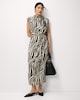 image 2 of F&F Zebra Print Tie Waist Sleeveless Midi Dress in Multi Brown