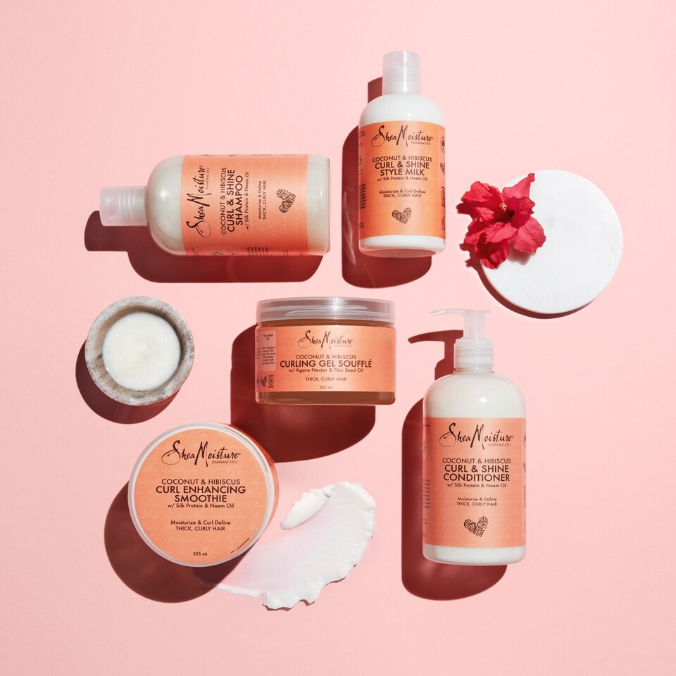 image 1 of Shea Moisture Coconut & Hibiscus Curl & Shine Shampoo 384Ml