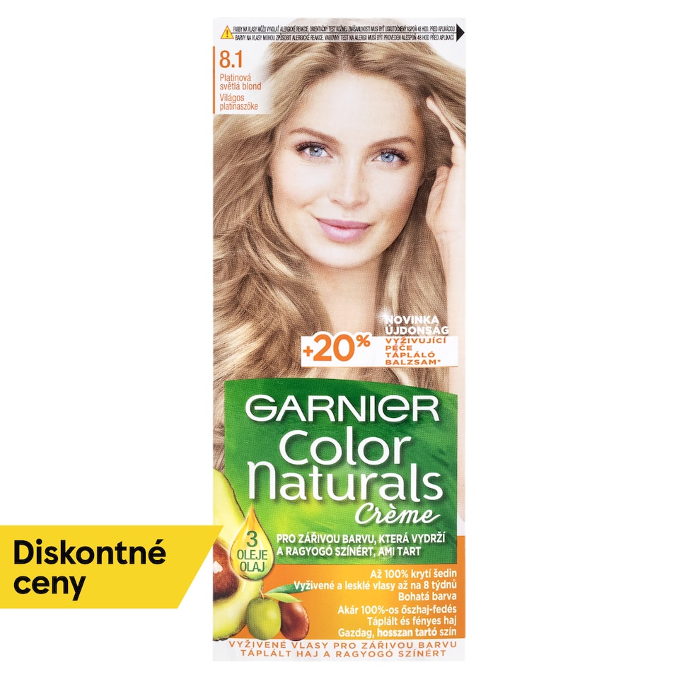 Garnier Color Naturals permanentná farba na vlasy 8 .1 Platinová svetlá blond, 60 +40 +12 ml
