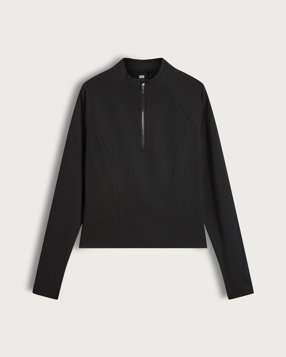 image 1 of F&F Active Long Sleeve Half Zip Jacket in Black