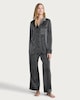 image 1 of F&F Shimmer Textured Shirt and Bottoms Pyjama Set in Grey