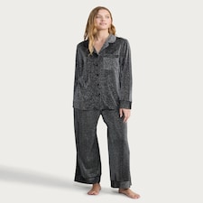 F&F Shimmer Textured Shirt and Trousers Pyjamas in Grey