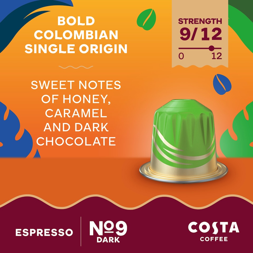 image 1 of Costa Bold Colombian Single Origin Coffee Capsules 10 pack 52g
