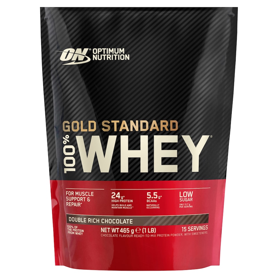 image 1 of Optimum Nutrition Gold Standard 100% Whey Protein Powder - Double Rich Chocolate 465g