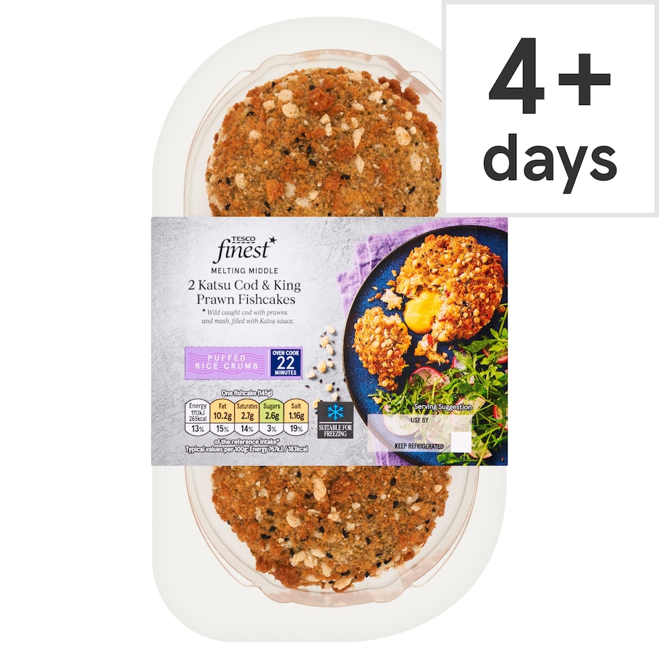 Tesco Finest Melting Middle 2 Katsu Cod & King Prawn Fishcakes 290g