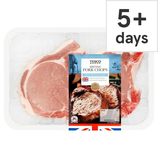Tesco 2 Pork Loin Chops 450G Tesco Groceries