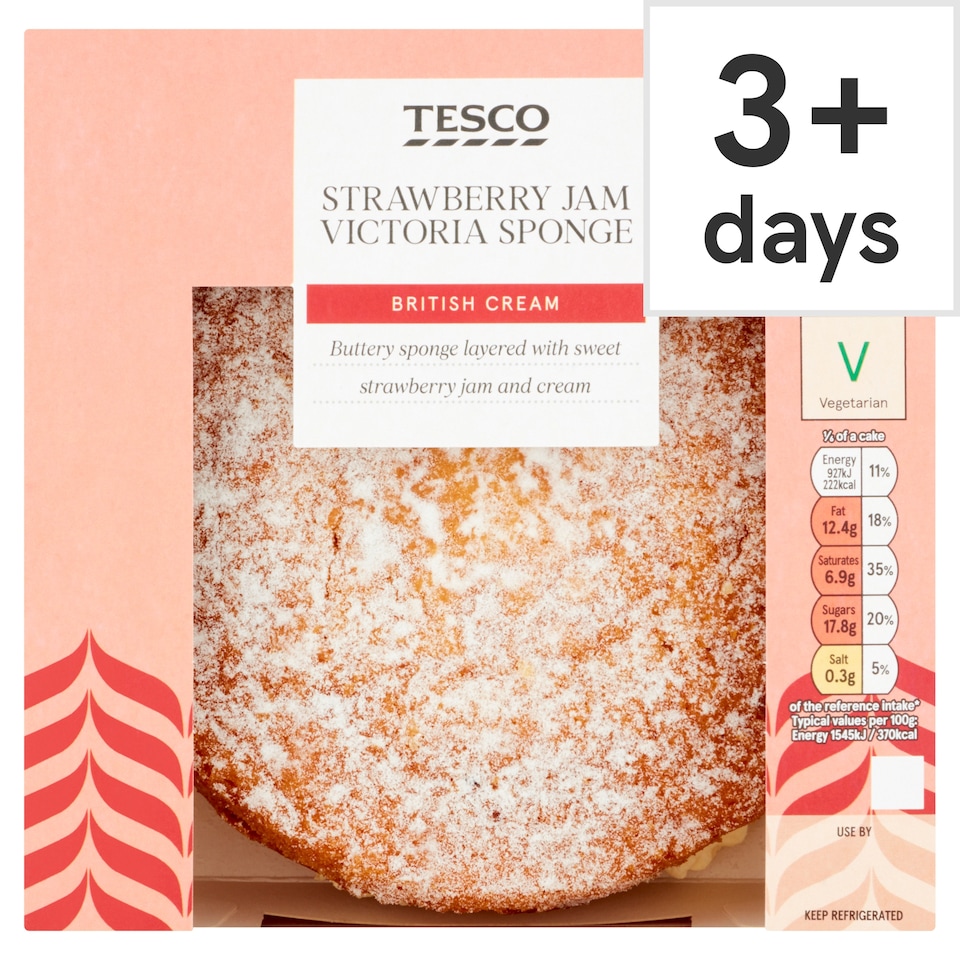 Tesco Strawberry Jam Victoria Sponge Cake 360g