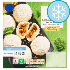 Tesco 6 Aromatic Laksa & Coconut Snow Baos 198g