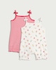 image 2 of F&F Baby 2-Pack Cotton Rich Sleeveless Rompers in Multi
