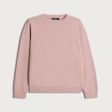 F&F Pure Cotton Ribbed Crew Neck Jumper in Pink