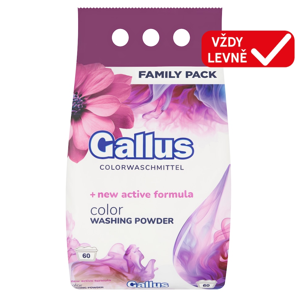 Obrázek 1 pro produkt Gallus Color prací prášek 60 praní 3,6kg
