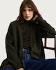 image 1 of F&F Patch Pocket Open Front Cardigan with Wool in Khaki