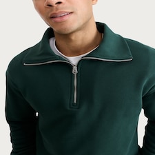 F&F Pure Cotton Half Zip Sweatshirt in Green