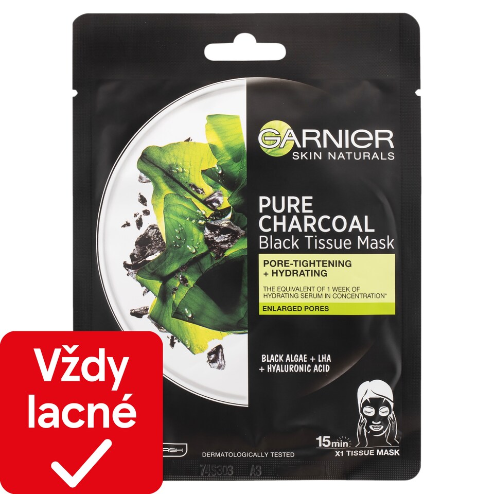 Garnier Skin Naturals Purifying & Hydrating Pore-Tightening Tissue Mask with Black Algae extract, 28 g