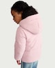 image 5 of F&F Girls Shower Resistant Hooded Padded Coat in Pink