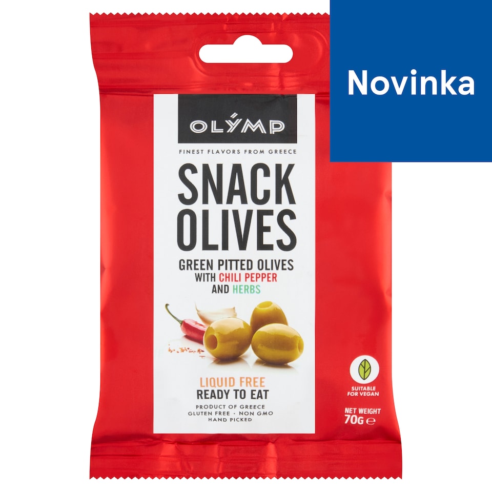 image 1 of Olymp Green Pitted Olives with Chili Pepper and Herbs 70 g