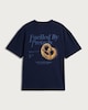 image 2 of F&F Boys Pure Cotton Fuelled By Pretzels Oversized Fit T-Shirt in Navy
