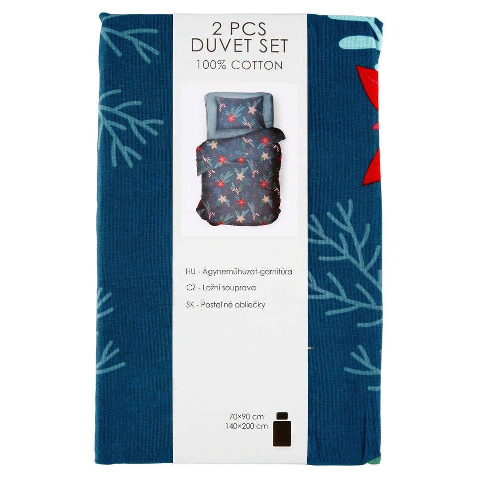 image 1 of Santa Flower Patterned Duvet Set 140 x 200 cm