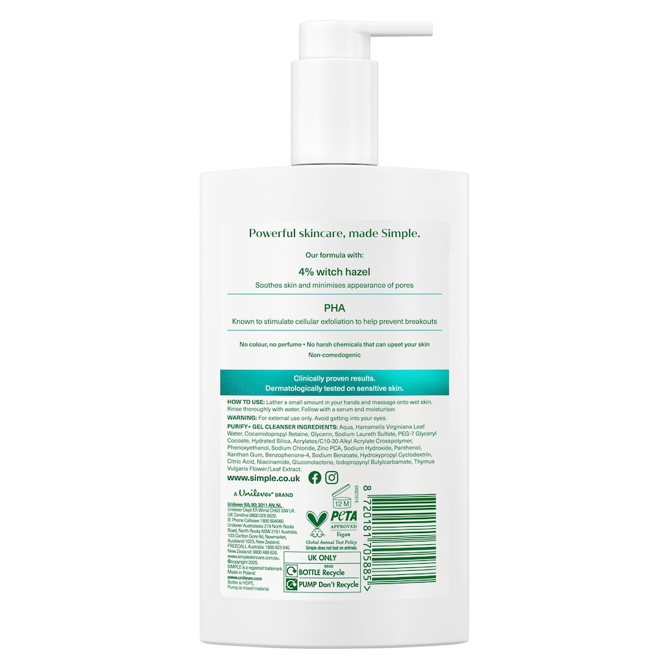 image 1 of Simple Purify+ Gel Cleanser 240ml