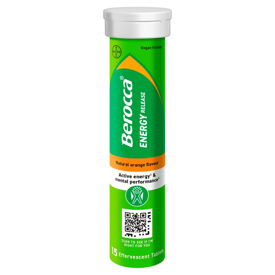 image 1 of Berocca Energy Release Natural Orange Flavour Sugar Free 15 Effervescent Tablets