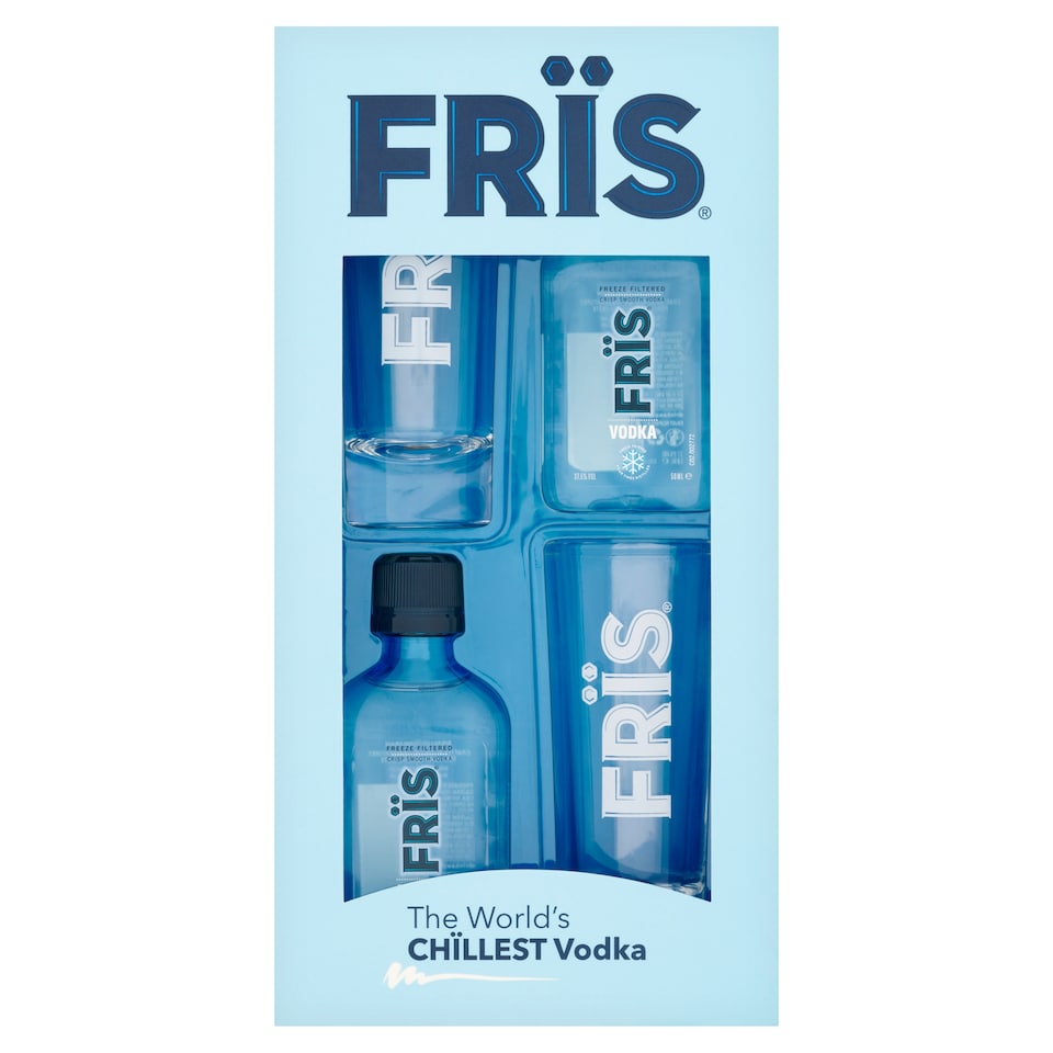 Frïs Vodka Gift Set with 2 Shot Glasses 2 x 5cl